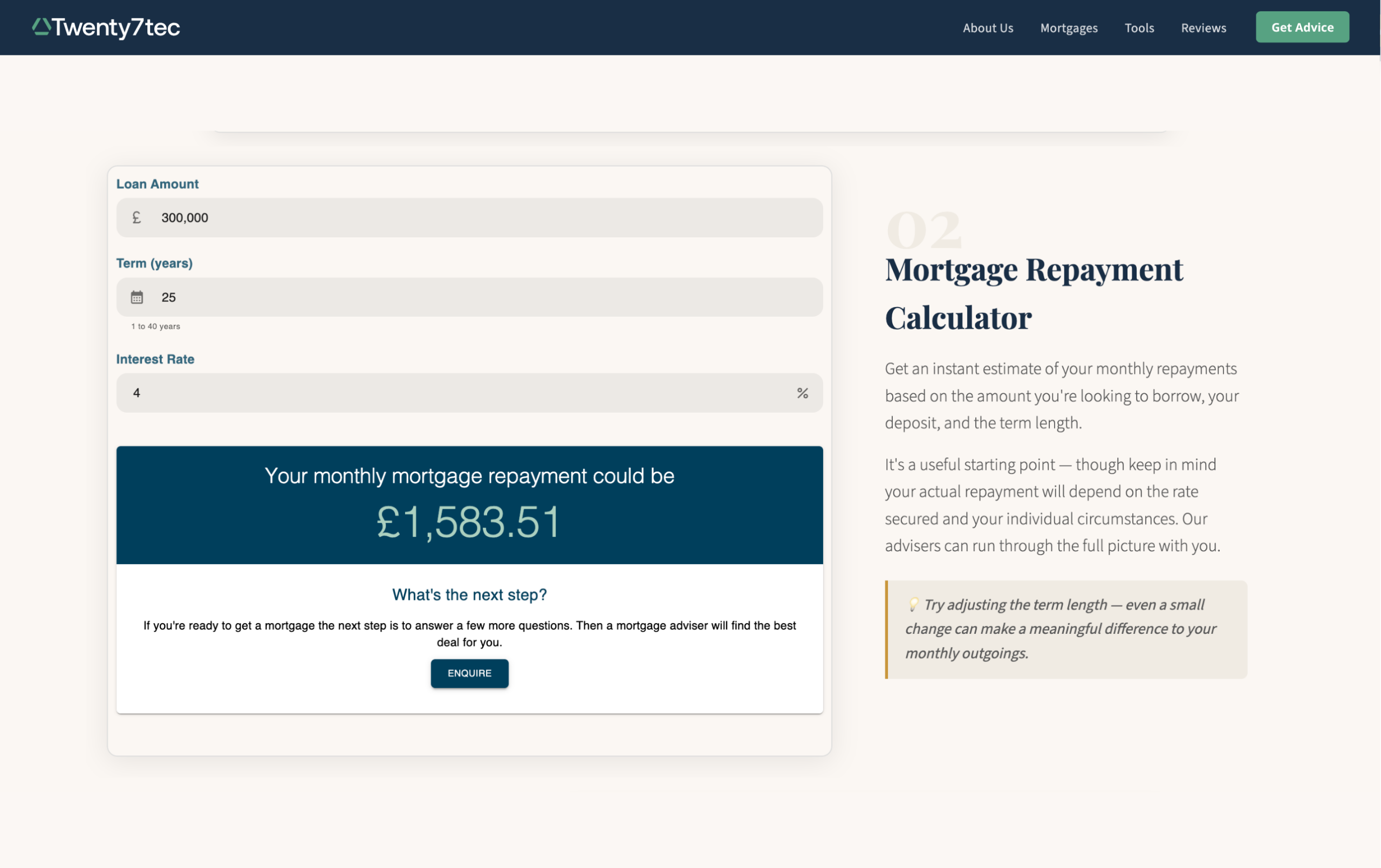 Mortgage affordability calculator preview