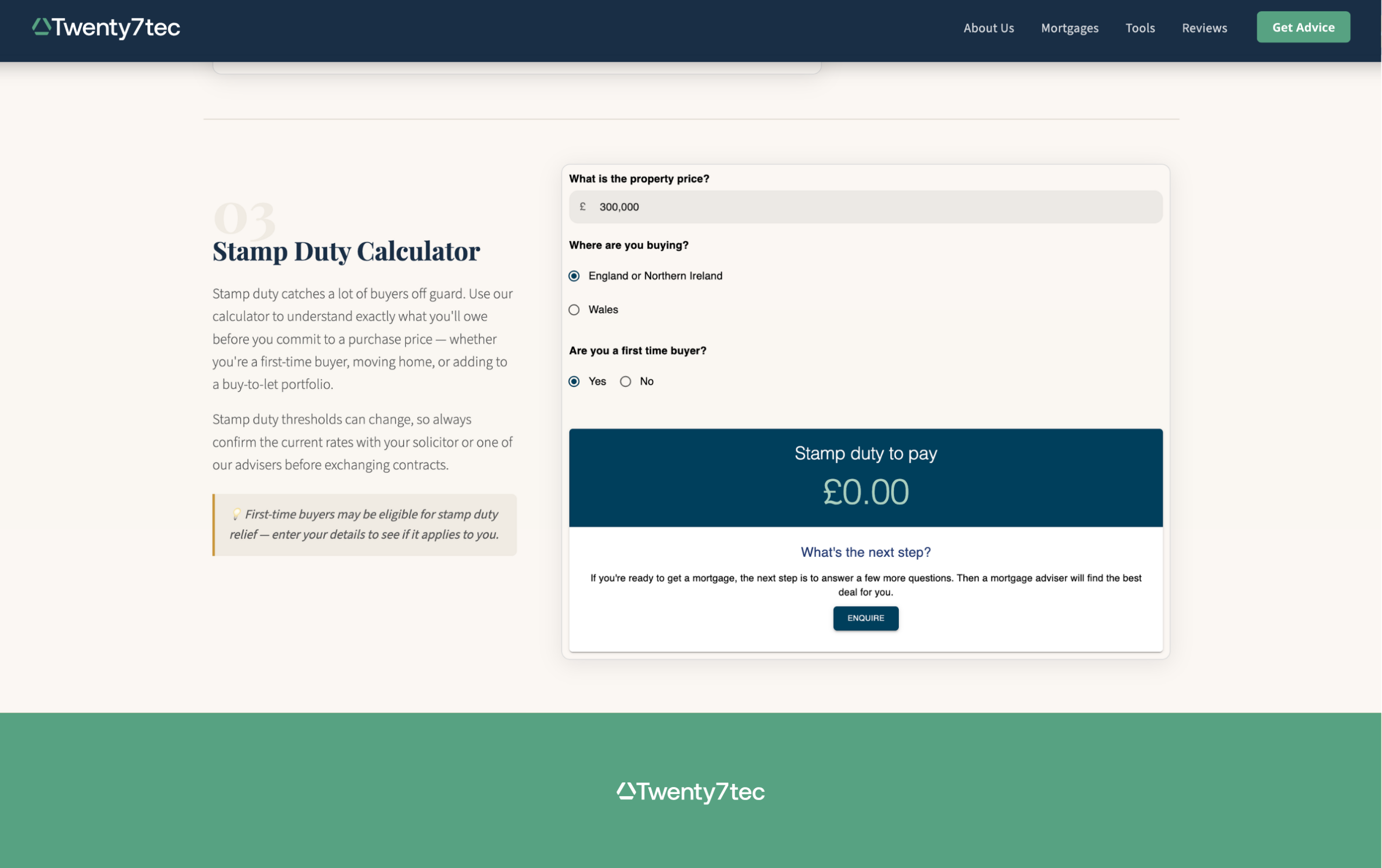 Stamp duty calculator preview